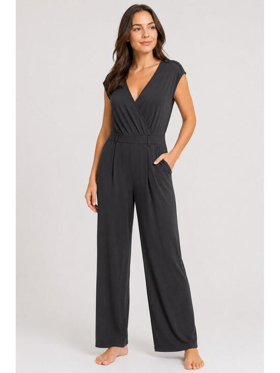 Halara Pants - NWT Halara Women's Black V-Neck Wide Leg Jumpsuit Size XL